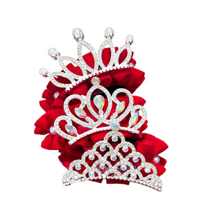 儿童皇冠头饰公主发夹2025新款女童丸子头马尾扣盘发器小女孩发饰