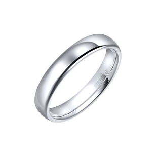 周生生缘创Pt950铂金戒指结婚素圈戒指对戒91567R
