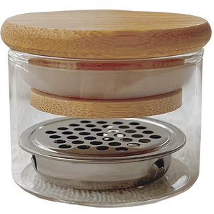 樱桃生活网红美甲亮片洗笔杯带盖不锈钢网隔分层水晶杯笔刷清洗润