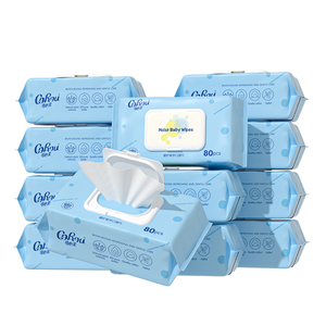 可心柔婴儿手口专用湿巾珍珠纹EDI纯水湿巾纸儿童湿纸巾80抽12包