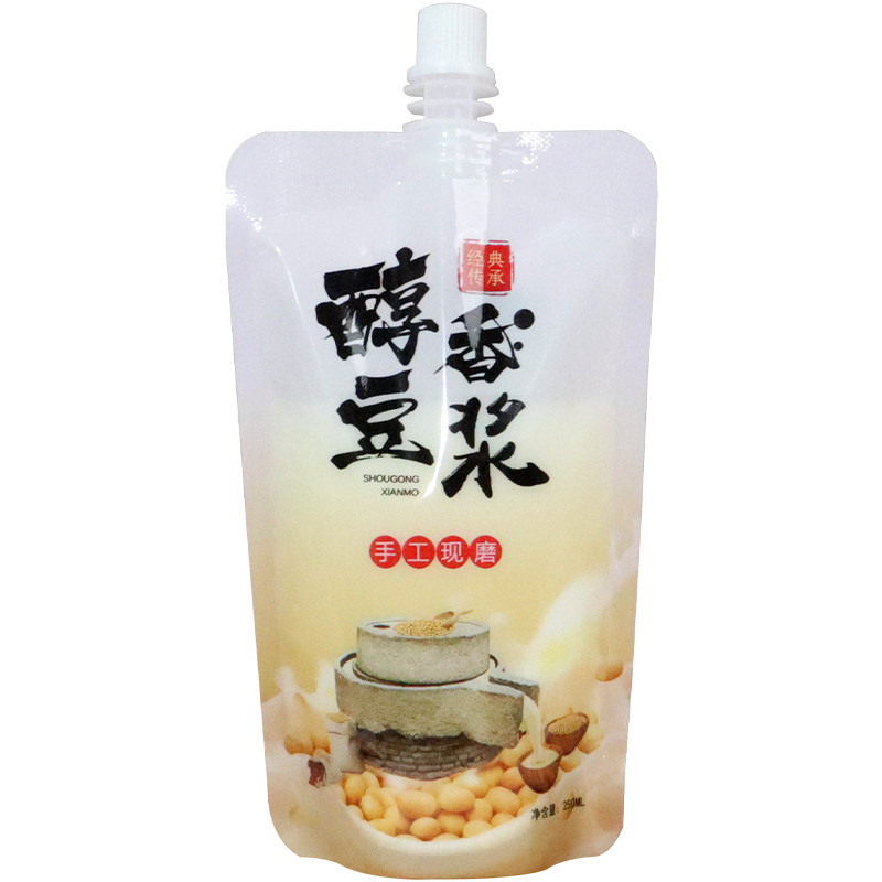 一次性豆浆打包袋自立吸嘴袋透明豆奶饮料果汁便携式袋子可商用