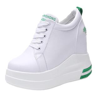 小个子内增高女鞋百搭2025加绒小白鞋12cm女鞋子单鞋松糕鞋新款爆