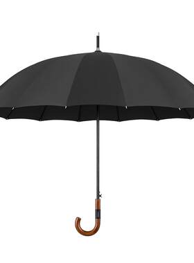 左都原木手柄抗风自动雨伞