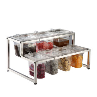 亚克力份数盆架分数盆果酱盒架奶茶店专用塑料六分之一份数盒架子