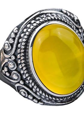 镶嵌蜜蜡琥珀开口戒指托