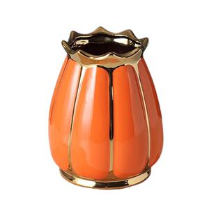 陶瓷花瓶莲花瓶手工花稻穗麦穗插稻谷客厅插花摆件插麦子花盆