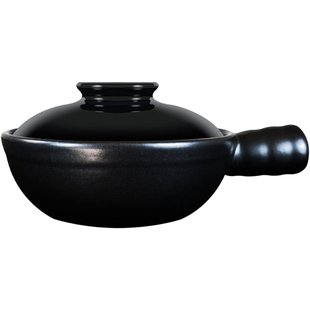 黑色小砂锅带把手煲仔饭专用沙煲家用耐高温干烧不裂黄焖鸡米饭