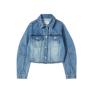 ADLV女款牛仔短款夹克2026年春季新款短外套休闲韩版长袖女士上衣