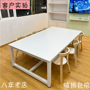 彩色儿童桌长条桌 小学生课桌椅培训桌 辅导班幼儿园美术桌绘画桌