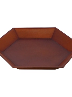 植鞣牛皮玄关收纳件置物六角皮盘