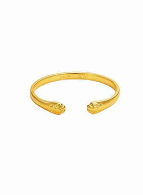 金包银古法猫爪开口手镯送女友