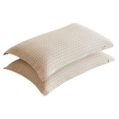 A类华夫格纯棉枕巾盖一对装透气全棉纱布枕头巾防汗四季学生成人