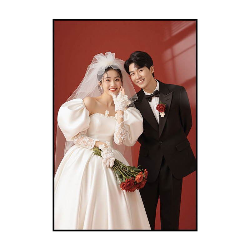 相框挂墙免打孔钉婚纱照大尺寸照片镜框多张组合高级感定制洗照片