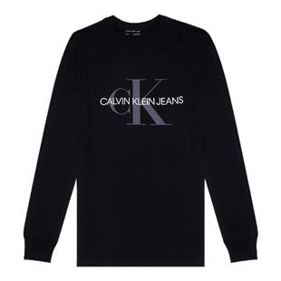 Calvin Klein/凯文克莱CK男士长袖T恤加绒纯棉衬衣圆领字母打底衫