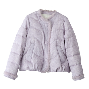 新中式国风提花棉服冬季年轻女款2026超火新款水貂毛拼接棉衣外套