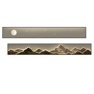 盈浩现代轻奢客厅LED灯光装饰画背靠金山卧室床头沙发背景墙挂画