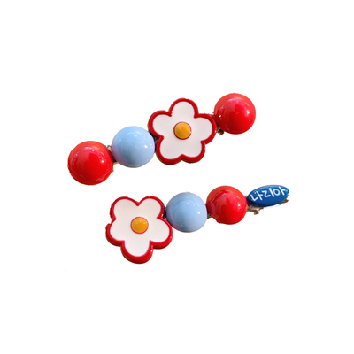 冰糖山楂~花朵发夹女边夹甜美