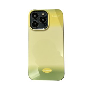 ins柠檬黄渐变15promax防摔菲林壳iphone14pro手机壳13mini苹果12半包硬壳简约xr软壳11小众xsmax渐变78plus