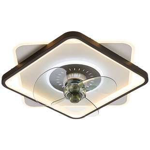 智能摇头风扇灯卧室新款现代简约吸顶风扇客厅餐厅静音变频电扇灯