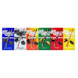 4盒包邮LOTTE乐天派派乐饼干棒巧克力曲奇颗粒扁桃仁韩国进口食品