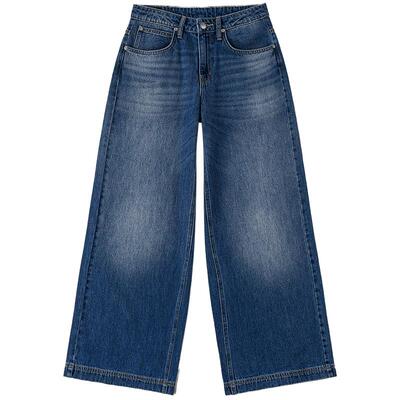 【张凌赫代言】Lee商场同款26春新Slouchy超宽松阔腿牛仔裤中蓝女