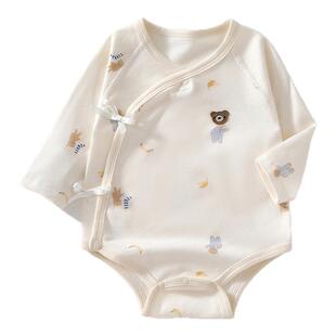 贝肽斯婴儿衣服包屁衣春夏长袖新生婴幼儿打底纯棉A类哈衣女宝宝S