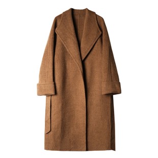 INNER ROOM奢贵经典大翻领牦牛绒羊毛呢大衣慵懒宽松双面呢外套女