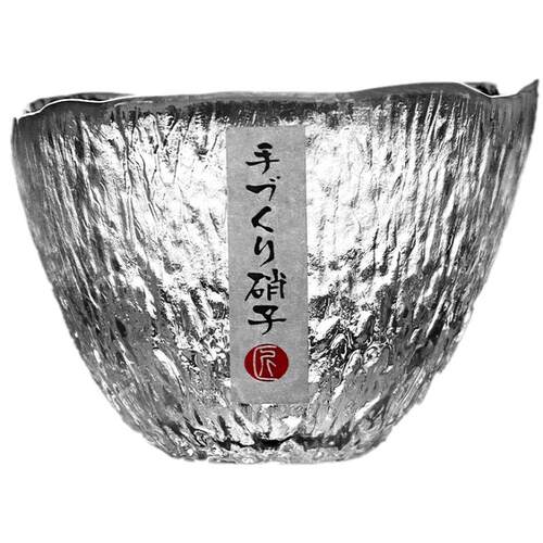 日式大号雨落锤纹小品茶杯手工主人杯玻璃日本清酒杯功夫茶具单杯