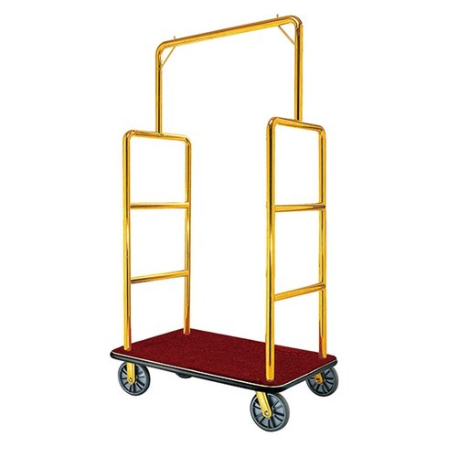 酒店大堂钛金不锈钢包裹行李车机场运送商务手推车四轮车子服务车