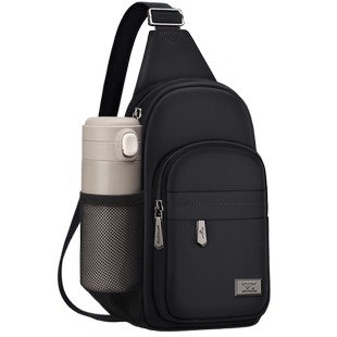 七匹狼胸包男斜挎包新款单肩包休闲小背包男款帆布男士包包挎包