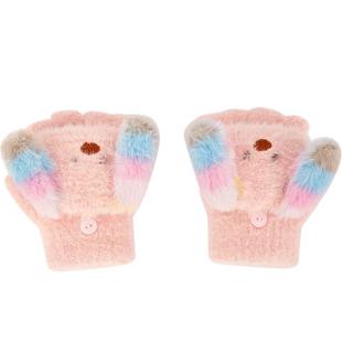 巴拉巴拉儿童手套男童女童2025新款毛绒小狗造型翻盖冬季加厚五指