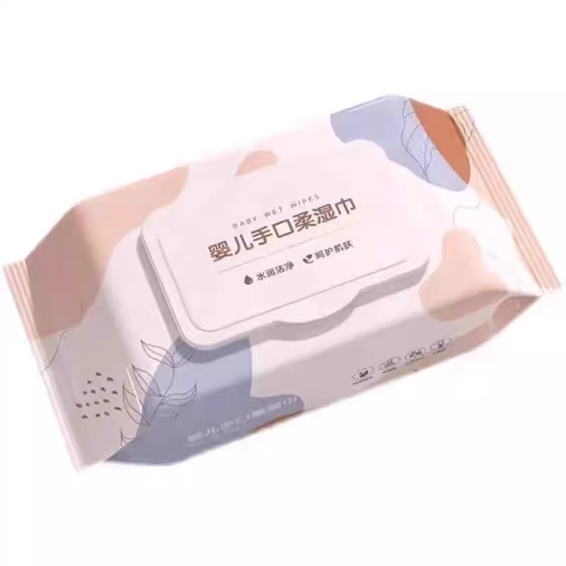 婴儿湿巾80抽带盖珍珠纹特厚新生儿手口屁专用特价成人家用湿纸巾