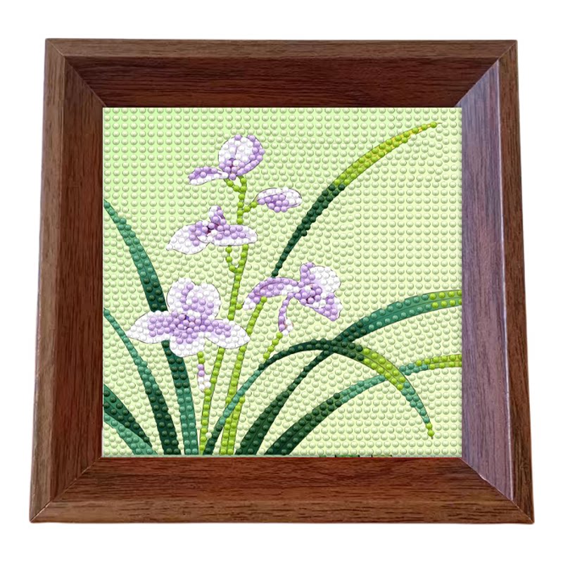 梅兰竹菊四君子带框DIY钻石画
