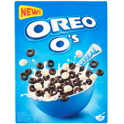 现货oreo奥利奥麦圈早餐谷物麦片巧克力味甜甜圈儿童干吃零食即食