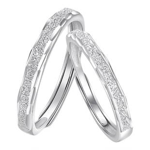 I Do&Co.恋爱频率缠绵S925银情侣对戒小众戒指情人节礼物送男女友