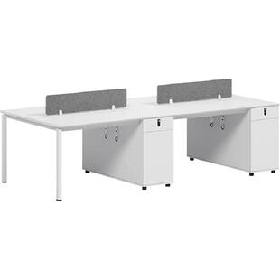 职员办公桌椅组合白色简约现代四人2员工卡座工位4办公桌子办公室