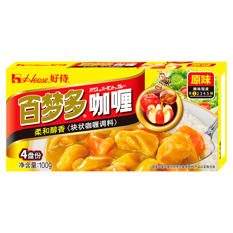 好侍百梦多咖喱咖喱块100g鸡丁日式黄咖喱牛肉料理包鸡肉咖喱酱