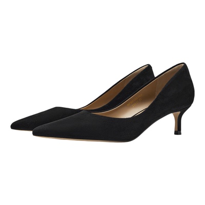 Nine West/玖熙1978经典高跟鞋5.5cm尖头浅口单鞋真皮一脚蹬女鞋