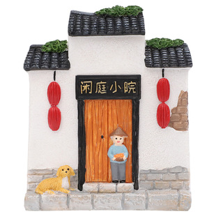 中式徽派建筑宏村文创微景观多肉树脂花盆田园庭院微景观盆栽摆件