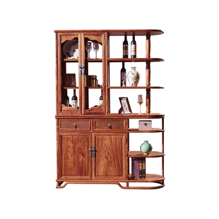 红木玄关柜家用客厅屏风间厅柜实木家具进门口入户刺猬紫檀隔厅柜