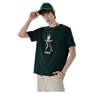 Kappa卡帕短袖男夏季新款运动休闲圆领印花半袖T恤K0D32TD88