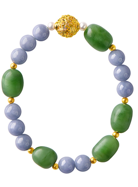 天然紫罗兰翡翠俄料和田玉手链