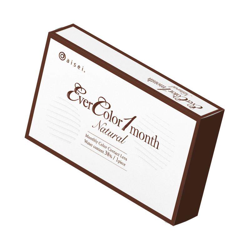 aisei爱谢EverColor月抛1片*2盒珍珠米白大直径美瞳淘气黑莓