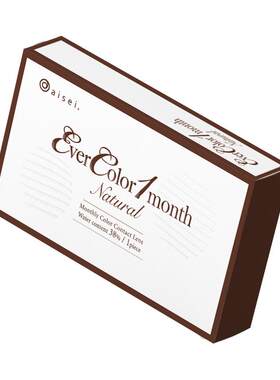 aisei爱谢EverColor月抛1片*2盒珍珠米白大直径美瞳淘气黑莓