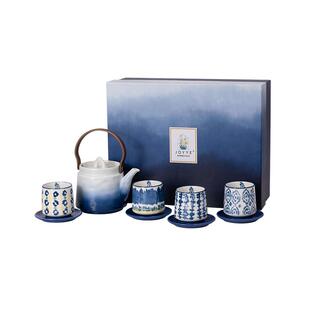 JOYYE染韵生花釉下彩陶瓷茶具套装手绘茶杯茶壶泡茶家用送礼礼盒