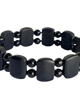 天然黑碧玺手排原石手牌