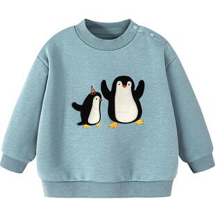 迷你巴拉巴拉男女童宝宝卫衣2025冬新品内里加绒柔软亲肤保暖上衣