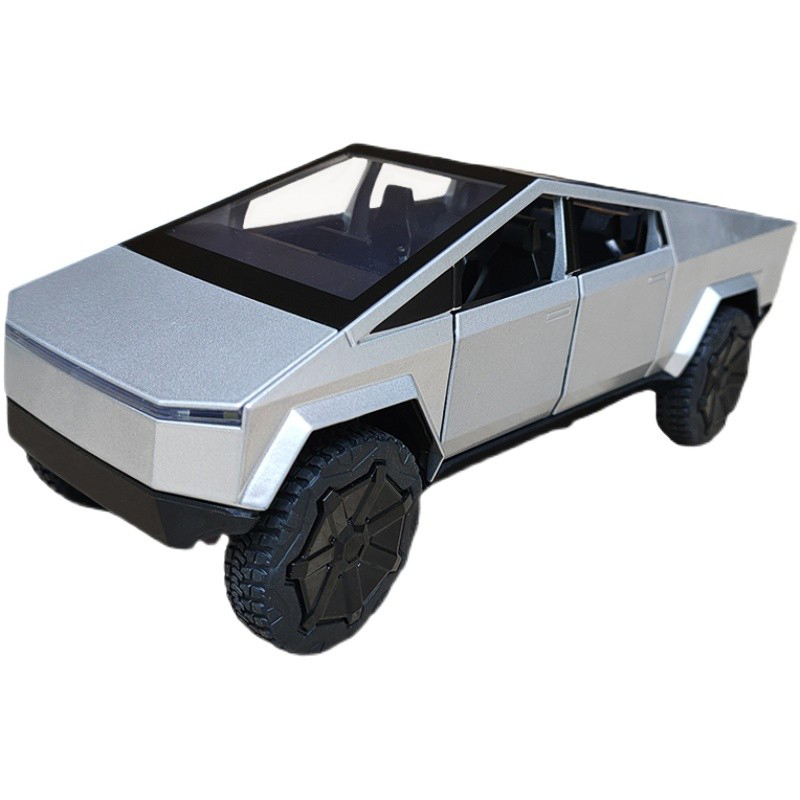 合金属特斯垃皮卡车汽车模型仿真商务车儿童玩具车运输车货车男孩