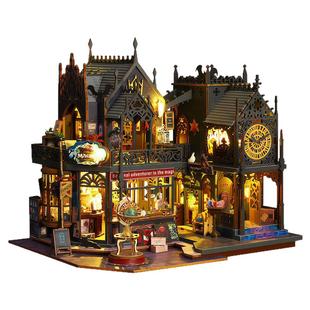 霍洛魔城魔法diy手工小屋房子复古拼装创意场景模型生日礼物玩具