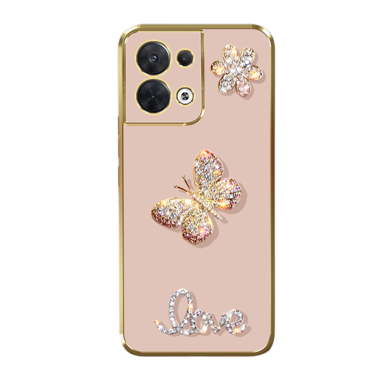 OPPORENO8软防摔奢华镶钻蝴蝶